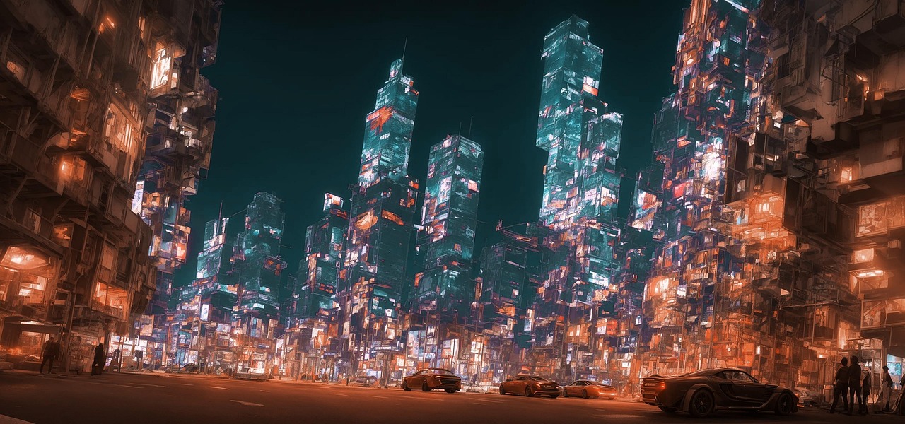 AI 夜幕城域图像作品
