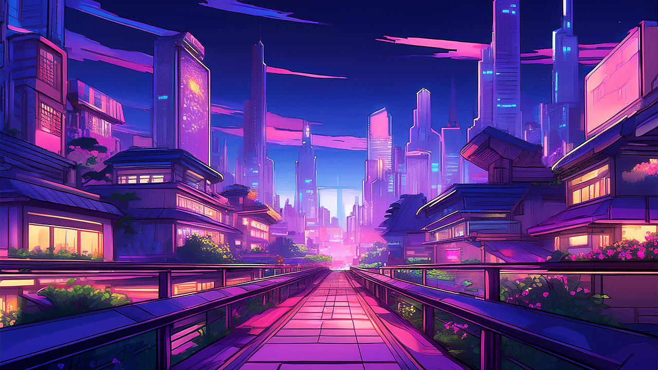 AI 对称城景图像作品